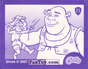 PaxToy.com - 21 Раздельный стикер - Шрек и Фиона (Сторна-back) из Cheetos: Shrek the Third Stickers