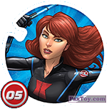PaxToy.com  Фишка / POG / CAP / Tazo 05 Black Widow из Circle K: Shieldz Marvel