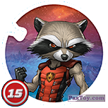 PaxToy.com  Фишка / POG / CAP / Tazo 15 Rocket Raccoon из Circle K: Shieldz Marvel