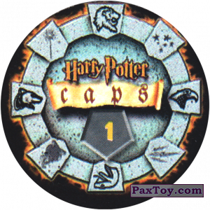 PaxToy.com - 01 Гарри колдует заклинание (Сторна-back) из Harry Potter Caps - Гарри Поттер Фишки