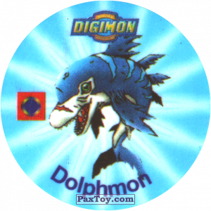 PaxToy.com 007.2 Dolphmon a из Digimon Pogs Tazos