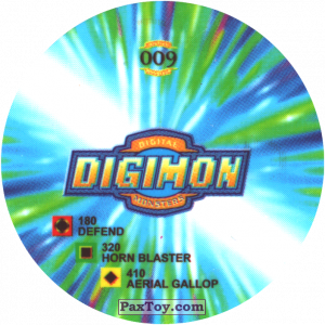 PaxToy.com - 009.1 Dolphmon a (Сторна-back) из Digimon Pogs Tazos