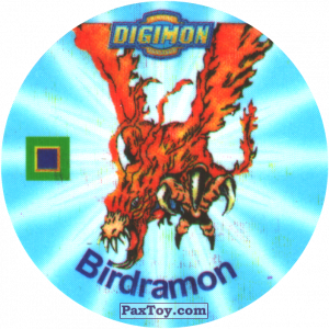 PaxToy.com - 012.1 Birdramon a из Digimon Pogs Tazos