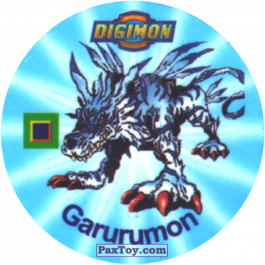 PaxToy.com 012.2 Garurumon b из Digimon Pogs Tazos