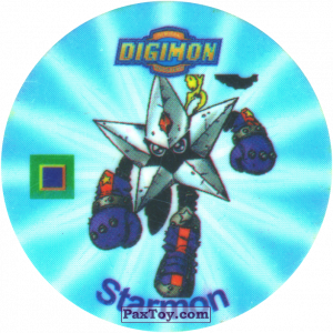 PaxToy.com 018.1 Starmon a из Digimon Pogs Tazos