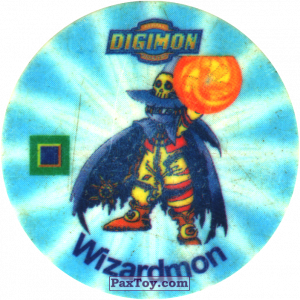 PaxToy.com 021.1 Wizardmon a из Digimon Pogs Tazos
