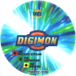 PaxToy.com - 021.1 Wizardmon a (Сторна-back) из Digimon Pogs Tazos