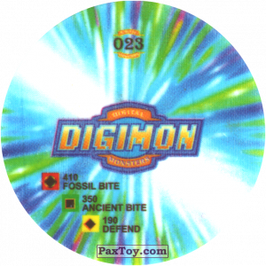 PaxToy.com - 023.1 Kabuterimon a (Сторна-back) из Digimon Pogs Tazos