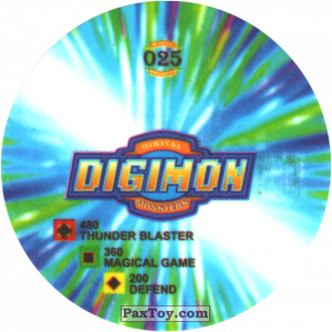 PaxToy.com - 025.2 Ikkakumon b (Сторна-back) из Digimon Pogs Tazos