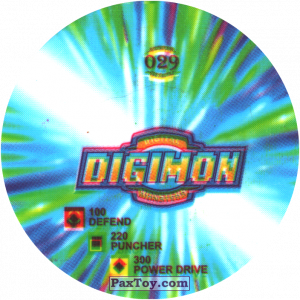 PaxToy.com - 029.1 Musyamon a (Сторна-back) из Digimon Pogs Tazos