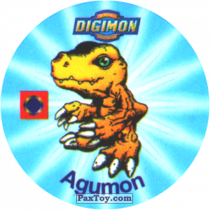 PaxToy.com 035.2 Agumon a из Digimon Pogs Tazos