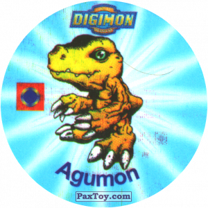 PaxToy.com - 037.1 Agumon a из Digimon Pogs Tazos