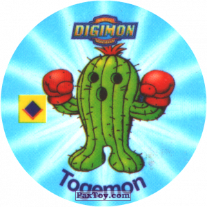 PaxToy.com  Фишка / POG / CAP / Tazo 046.1 Togemon a из Digimon Pogs Tazos