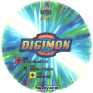PaxToy.com - Фишка / POG / CAP / Tazo 050.1 Nanimon a (Сторна-back) из Digimon Pogs Tazos
