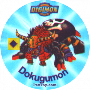 PaxToy.com  Фишка / POG / CAP / Tazo 050.2 Dokugumon a из Digimon Pogs Tazos