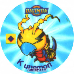 PaxToy.com 051.1 Kunemon a из Digimon Pogs Tazos