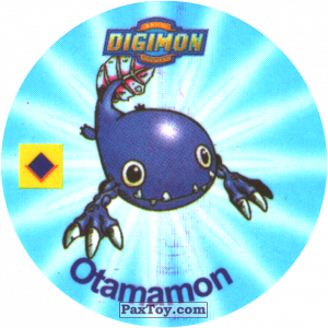 PaxToy.com  Фишка / POG / CAP / Tazo 053.1 Otamamon a из Digimon Pogs Tazos