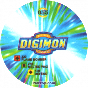 PaxToy.com - Фишка / POG / CAP / Tazo 055.1 DemiDevimon a (Сторна-back) из Digimon Pogs Tazos