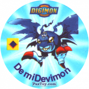 PaxToy.com  Фишка / POG / CAP / Tazo 055.1 DemiDevimon b из Digimon Pogs Tazos