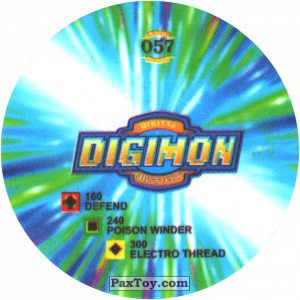 PaxToy.com - Фишка / POG / CAP / Tazo 057.1 DemiDevimon a (Сторна-back) из Digimon Pogs Tazos