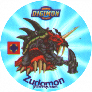 PaxToy.com  Фишка / POG / CAP / Tazo 059.2 Zudomon a из Digimon Pogs Tazos