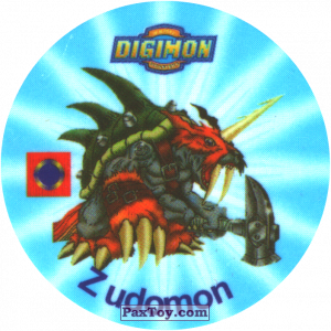 PaxToy.com 059.2 Zudomon b из Digimon Pogs Tazos