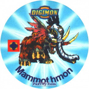PaxToy.com 059.3 Mammothmon a из Digimon Pogs Tazos
