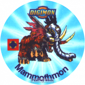 PaxToy.com 060.1 Mammothmon b из Digimon Pogs Tazos