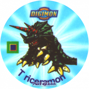 PaxToy.com 066.2 Triceramon a из Digimon Pogs Tazos