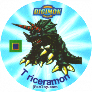 PaxToy.com 068.1 Triceramon a из Digimon Pogs Tazos
