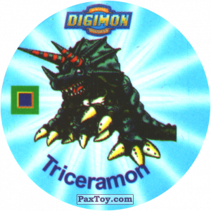 PaxToy.com 068.1 Triceramon b из Digimon Pogs Tazos