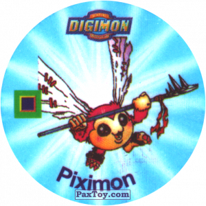 PaxToy.com  Фишка / POG / CAP / Tazo 068.2 Piximon a из Digimon Pogs Tazos