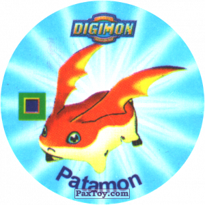 PaxToy.com 071.2 Patamon a из Digimon Pogs Tazos