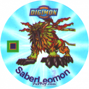 PaxToy.com 079.1 SaberLeomon a из Digimon Pogs Tazos