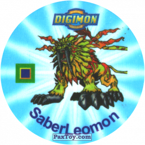 PaxToy.com 082.1 SaberLeomon a из Digimon Pogs Tazos
