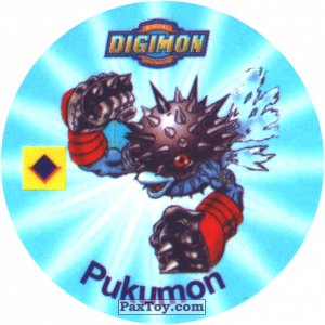 PaxToy.com  Фишка / POG / CAP / Tazo 082.2 Pukumon b из Digimon Pogs Tazos