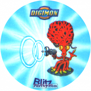 PaxToy.com  Фишка / POG / CAP / Tazo 090.2 Blitz a из Digimon Pogs Tazos