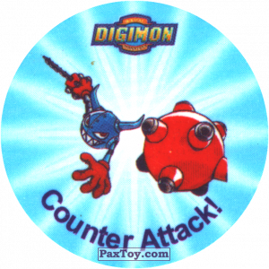 PaxToy.com  Фишка / POG / CAP / Tazo 092.2 Counter Attack! a из Digimon Pogs Tazos