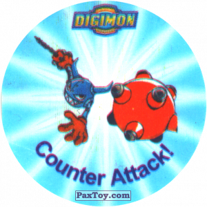 PaxToy.com  Фишка / POG / CAP / Tazo 093.1 Counter Attack! a из Digimon Pogs Tazos