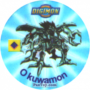 PaxToy.com  Фишка / POG / CAP / Tazo 097.2 Okuwamon a из Digimon Pogs Tazos