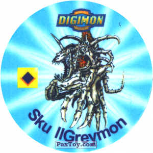 PaxToy.com 099.1 SkullGreymon b из Digimon Pogs Tazos