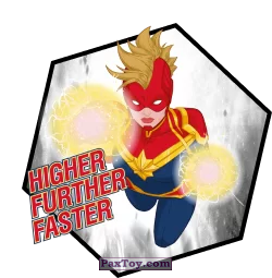 PaxToy.com  Наклейка / Стикер, Переводилка 15 Captain Marvel Higher Further Faster из Spar: Мстикеры