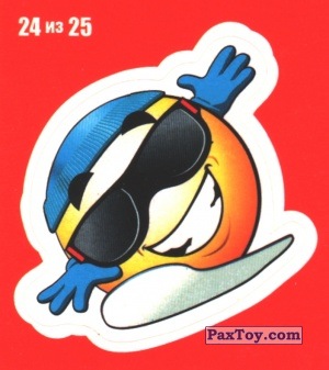 PaxToy.com  Наклейка / Стикер 24 Смайлик сноубордист из Cheetos: Смайлики Отмочитос