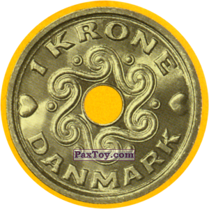 PaxToy.com - Фишка / POG / CAP / Tazo Дания - Датская Крона (Сторна-back) из СуперСемейка: Монеты
