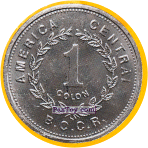PaxToy.com - Фишка / POG / CAP / Tazo Коста-Рика - Костариканский Колон (Сторна-back) из СуперСемейка: Монеты