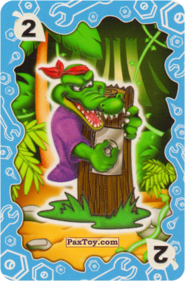 PaxToy.com  Карта, Карточка / Card Укромное Место - 2 Пират Крокодил Вскрывает Сейф из Coco Pops: Светящиеся Карточки