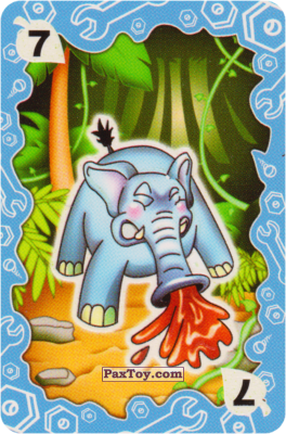 PaxToy.com  Карта, Карточка / Card Укромное Место - 7 Слон из Coco Pops: Светящиеся Карточки