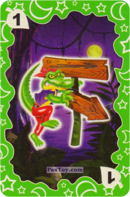 PaxToy.com  Карта, Карточка / Card Звуки Животных - 1 Крокодил Пират Запутывает Путь из Coco Pops: Светящиеся Карточки