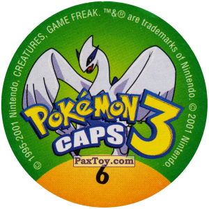 PaxToy.com - 006 Charizard #006 (Сторна-back) из Nintendo: Caps Pokemon 3 (Green)