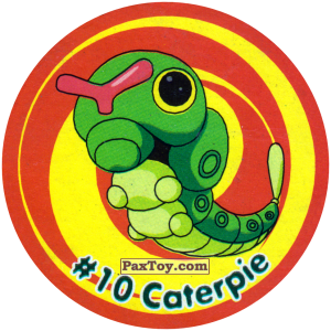 PaxToy.com 010 Caterpie #010 из Nintendo: Caps Pokemon 3 (Green)